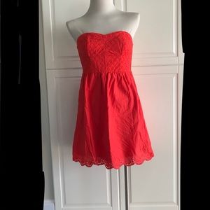 Blood-orange cotton dress sz M